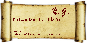 Maldacker Gerjén névjegykártya